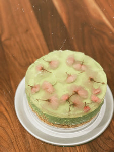 Sakura Matcha Cheesecake (No Bake)